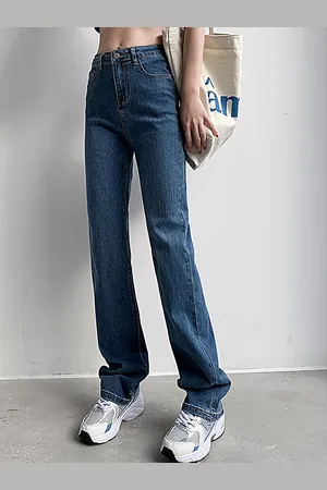 LULU & SKY Women Straight Fit Clean Look Light Fade Whiskers Jeans