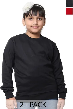 BAESD Girls Pack Of 2 Round Neck Fleece Sweatshirt