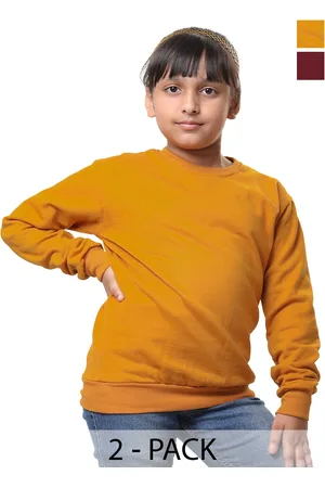 BAESD Girls Pack Of 2 Round Neck Long Sleeves Fleece Pullover Sweatshirt