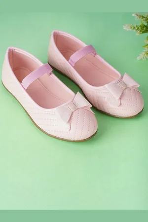 BOYZ N GALZ Girls Textured Bow Detailed Ballerinas