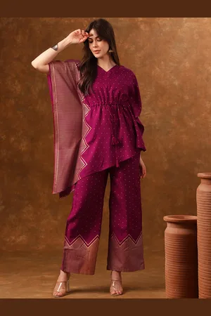Anouk Printed Kaftan Top With Trousers