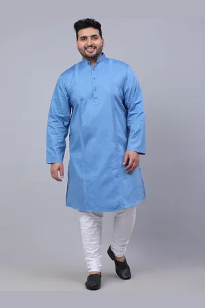 KLOTTHE Men Plus Size Mandarin Collar Straight Kurta