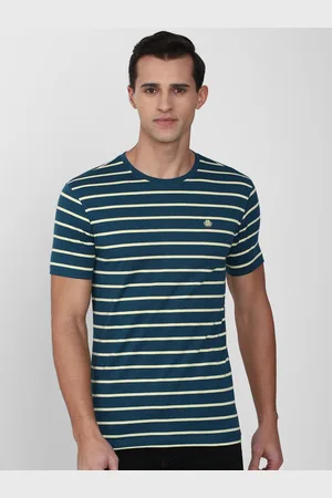 Peter England Men Striped Pockets Slim Fit T-shirt