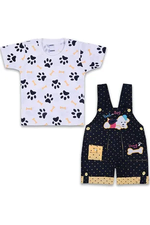 Wish Karo Boys Graphic Printed T-shirt with Dungarees