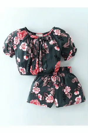 CrayonFlakes Girls Printed Top with Shorts
