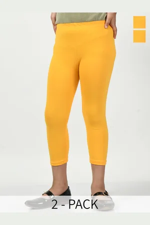 BAESD Girls Pack Of 2 Solid Mid-Rise Leggings