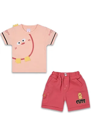 Wish Karo Infant Boys Graphic Printed Cotton T-shirt With Shorts