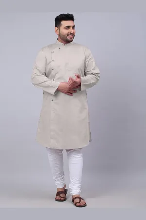 KLOTTHE Men Plus Size Straight Cotton Kurta