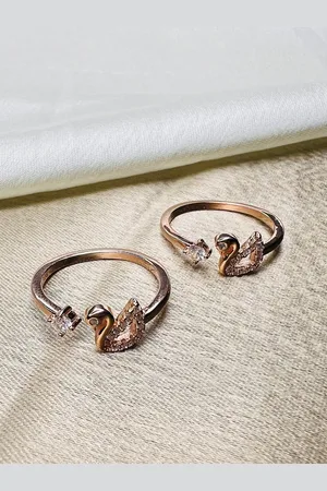 ARTE Set of 2 Artificial Stones 925 Sterling Silver Toe Rings