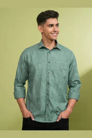 Crocodile Comfort Floral Printed Spread Collar Cotton Casual Shirt