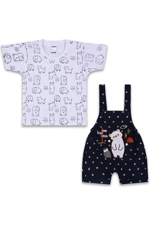 Wish Karo Boys Graphic Printed T-shirt with Dungarees
