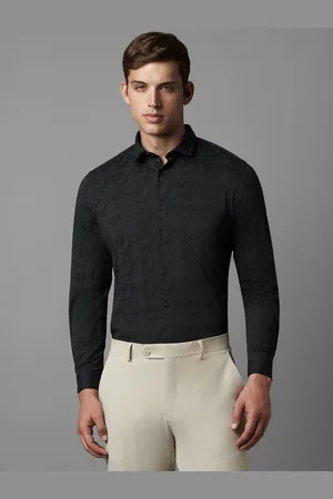 Louis Philippe Super Slim Fit Ethnic Motifs Printed Spread Collar Casual Shirt