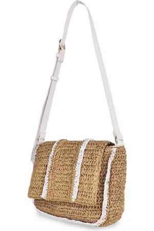Mast & Harbour Crochet Raffia Elegant Sling Bag