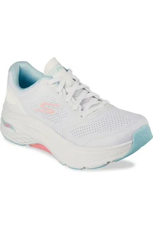 Skechers Women White MAX CUSHIONING Running Non-Marking Shoes