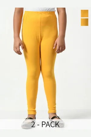 BAESD Girls Pack Of 2 Solid Churidar Length Leggings