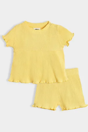 MiArcus Girls Striped Pure Cotton Top with Shorts