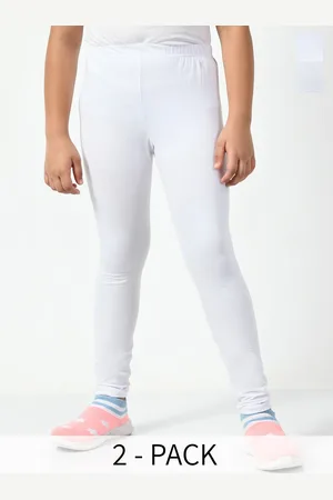 BAESD Girls Pack Of 2 Solid Churidar Length Leggings