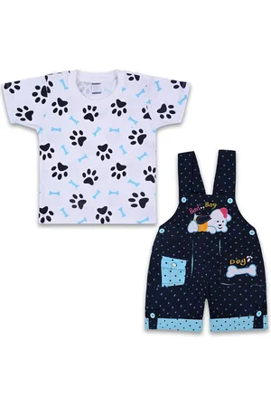 Wish Karo Boys Graphic Printed T-shirt with Dungarees
