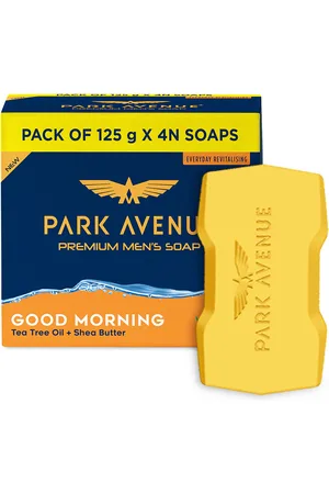 Park Avenue Men Set Of 4 Good Morning Premium Soap with Shea Butter & Tea Tree - 125g Each