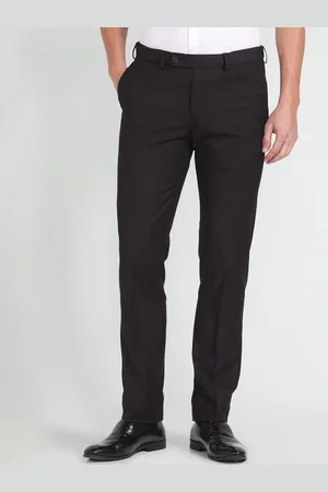 men solid dobby trousers