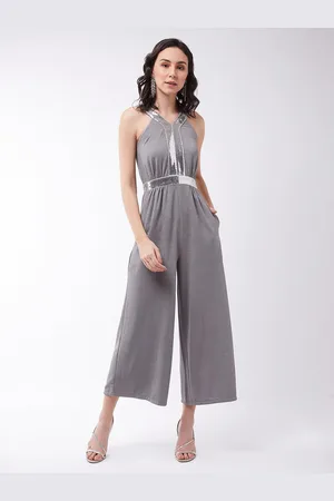 DressBerry Grey Georgette Sequined Jumpsuit