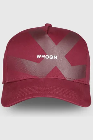 WROGN Unisex Maroon Printed Pure Cotton Baseball Cap