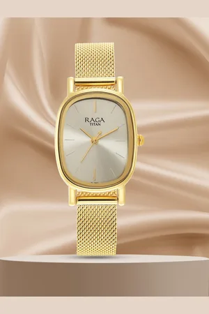 Titan Women Brass Dial & Stainless Steel Bracelet Style Straps Analogue Watch 2665YM01