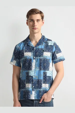 Ralph Lauren Slim Fit Ethnic Motifs Printed Cuban Collar Twill Casual Shirt