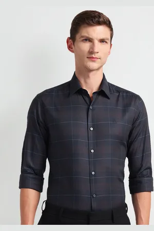 Arrow Slim Fit Checked Long Sleeves Twill Formal Shirt