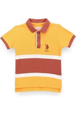 Ralph Lauren Boys Striped Polo Collar Applique T-shirt