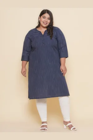 John Pride Plus Size Abstract Printed Straight Kurta