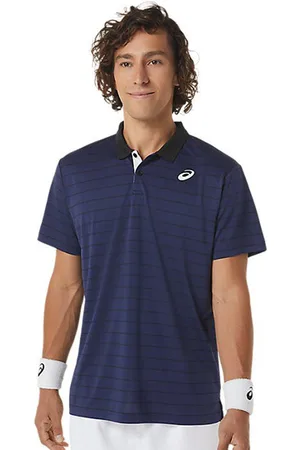 Asics COURT STRIPE Striped Polo Collar Tshirt