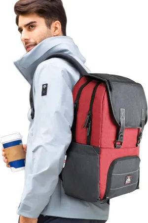 Swiss Military Unisex Colourblocked Backpack with Compression Straps