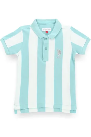 Ralph Lauren Boys Striped Polo Collar Applique T-shirt