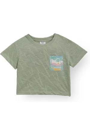 Anthrilo Girls Abstract Printed Cotton T-shirt