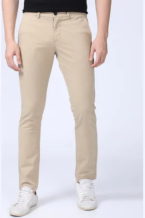men smart slim fit chinos trousers