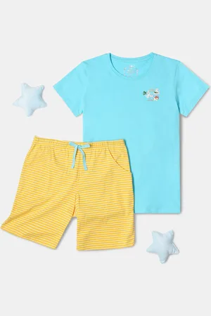 Jockey Girls Super Combed Cotton Short Sleeve Tshirt and Printed Shorts Set-RG11