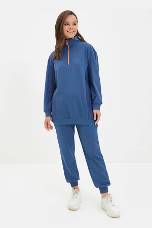 Trendyol Stand Collar Half Zipper Longline Tracksuit