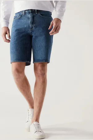 Marks & Spencer Men Washed Pure Cotton Denim Shorts