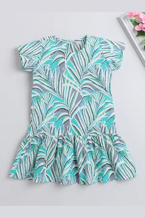 The Magic Wand Girls Tropical Printed Cotton Drop-Waist Dress