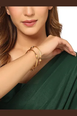NVR Women Set Of 2 Gold-Plated Traditional Bangles