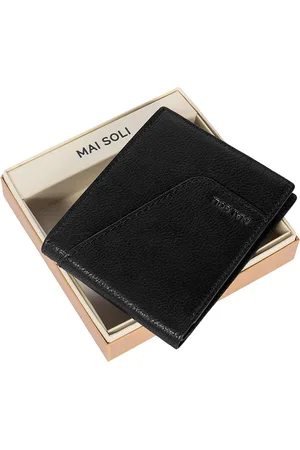 MAI SOLI Men Textured Leather Two Fold Wallet