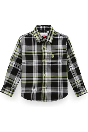 Ralph Lauren Boys Classic Tartan Checked Roll Up Sleeves Twill Pure Cotton Shirt