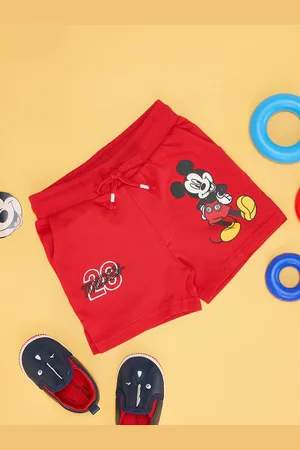 Pantaloons Boys Mickey Mouse Printed Mid Rise Pure Cotton Shorts