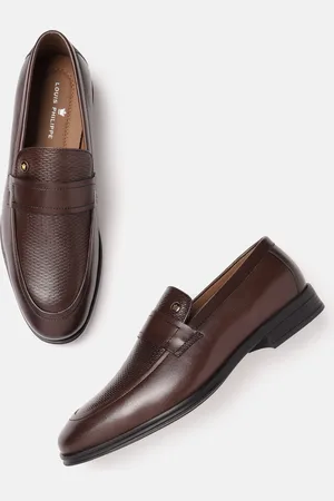 Louis Philippe Men Leather Textured Formal Loafers