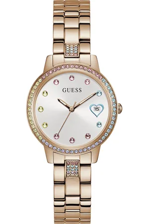 Guess Women Embellished Dial & Stainless Steel Straps Analogue Watch GW0657L3