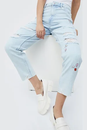 Lifestyle Women Mid-Rise Mildly Distressed Clean Look Pure Cotton Jeans