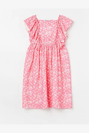 Lifestyle Girls Flutter Sleeve Fit & Flare Floral Dress