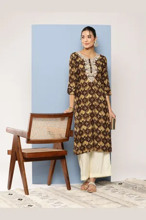 Aarika Women Ethnic Motifs Printed Thread Work Kurta