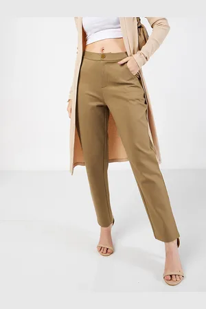 Buy SASSAFRAS Women Olive Green Peg Trousers - Trousers for Women